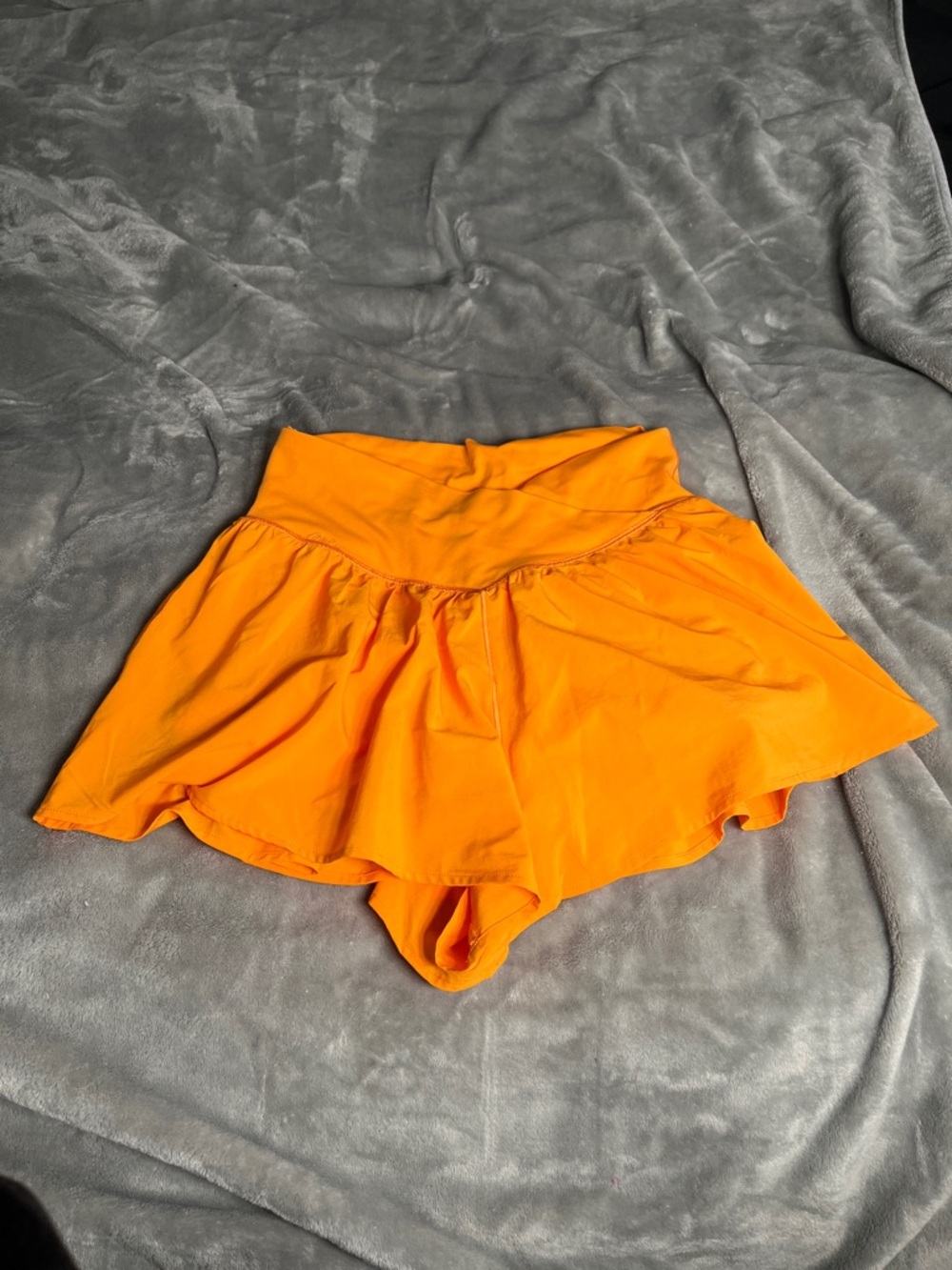 High-Waist Orange Athletic Skort Shorts